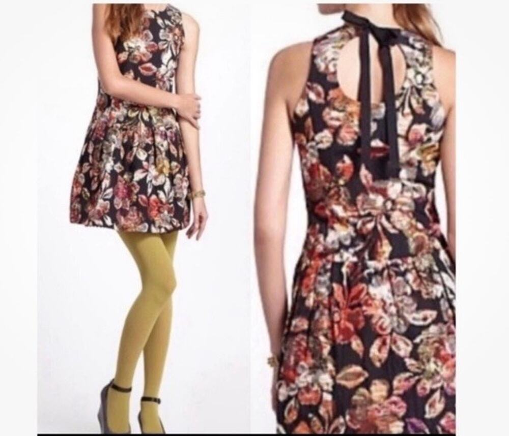 Anthro Leifsdottir Adelita Dress Women Size 6 NWT Brocade Shimmer Metallic
